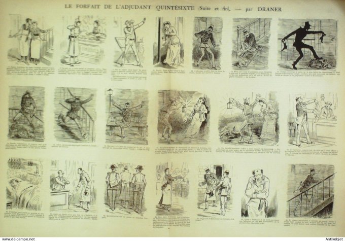 La Caricature 1884 #236 Forfait de l'adjudant Quintésixte Draner album de tata Job Gino