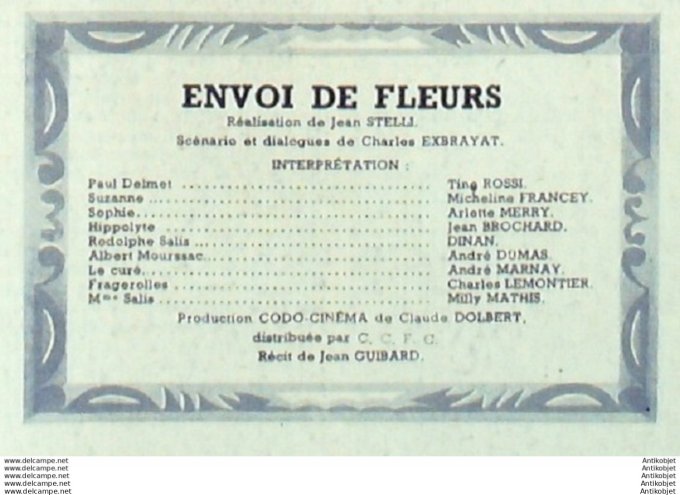 Mon Film 189 50-04- 5 Envoi de fleurs Tino Rossi Arlette Merry