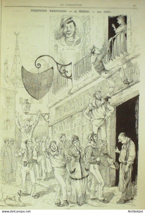 La Caricature 1884 #236 Forfait de l'adjudant Quintésixte Draner album de tata Job Gino