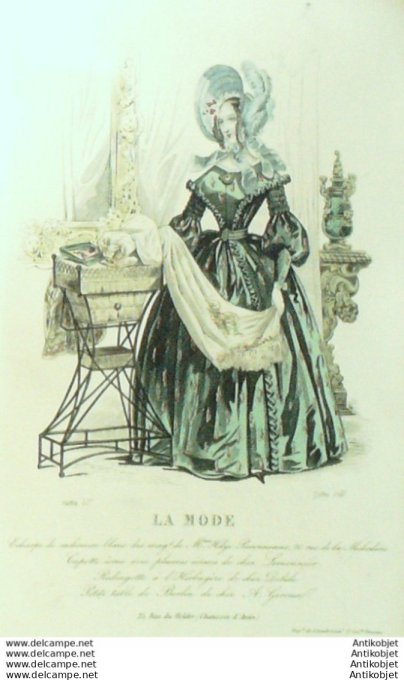 Gravure La mode 1837 # 560 (aquarelle old Fashion plate)