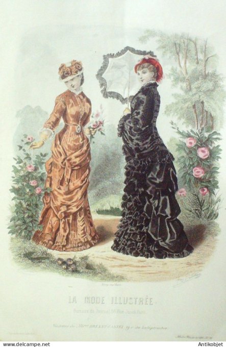 Gravure Mode illustree 1881 # 26 (Old Fashion plate)