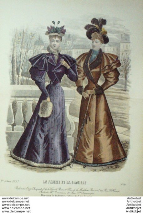 Gravure Mode La Femme & La Famille 1893 # 10 (Old Fashion plate)