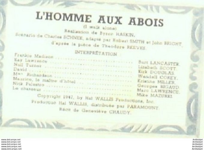 Mon Film 165 49-10-19 L'homme aux abois Burt Lancaster Kirk Douglas