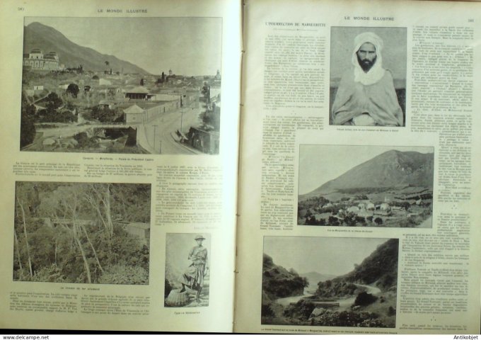 Le Monde illustré 1902 n°2386 Vénézuéla Caracas Sultan Yakoub  port Gabello MiraflorèsTunis Egypte A