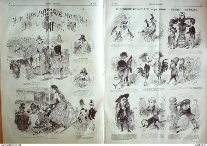 Le Journal Amusant 1885 # 1493 Hip hip hippique hourrant par Mars