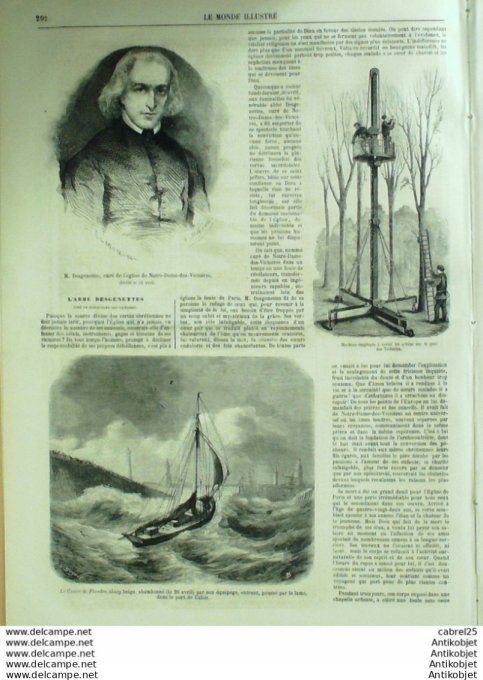 Le Monde illustré 1860 n°160 Chambery (73) Toulouse (31) Italie Naples Guadeloupe