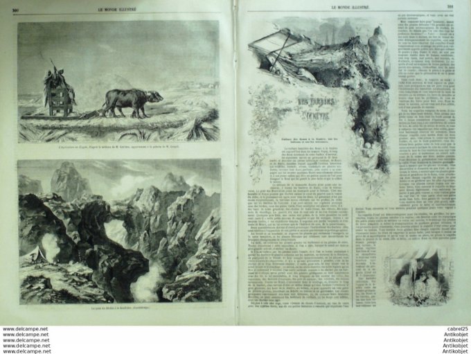 Le Monde illustré 1860 n°160 Chambery (73) Toulouse (31) Italie Naples Guadeloupe