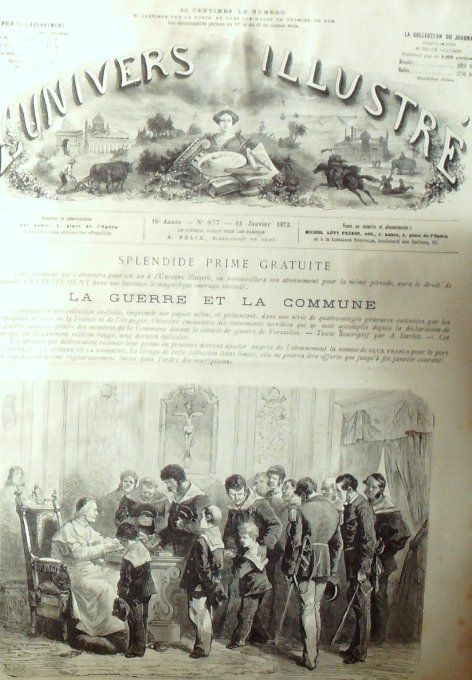 L'Univers illustré 1872 # 877 Angleterre Warwick Brésil St-Paul Algérie Si-Kaddour-Ben-Hamza Mormons