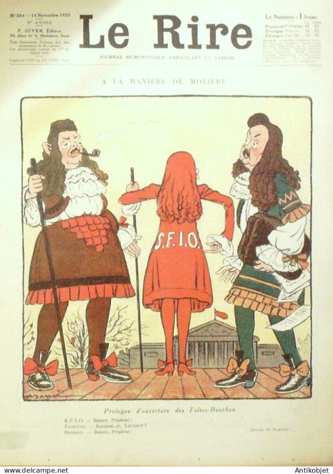 Le Rire 1925-11-14 # 354 Journal humoristique Ed.Originale Moliere