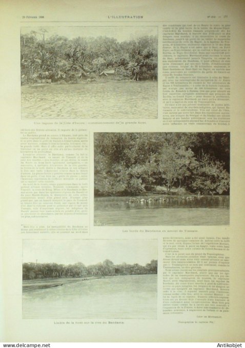 L'illustration 1896 n°2766 Indochine Opium Soudan Bandama Tiassalé Cirque dressage du chien