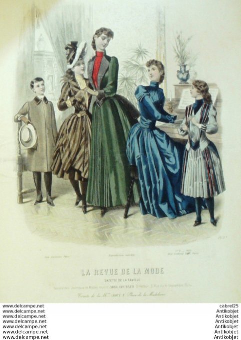 Gravure Mode La Gazette 1889 # 08 (Old Fashion plate)