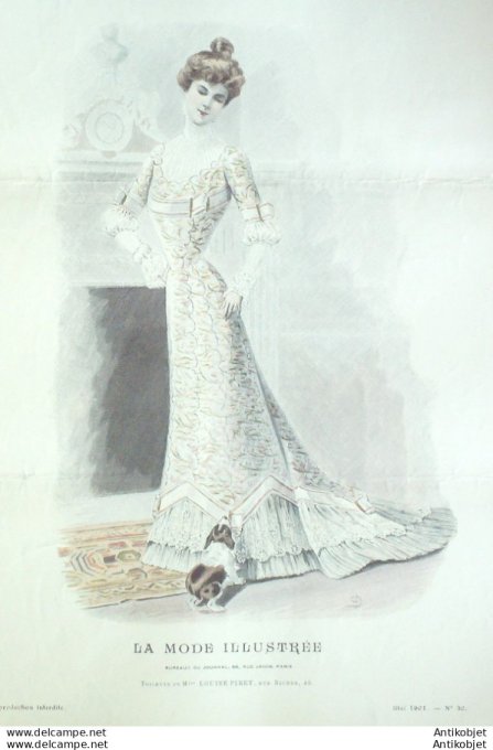 Gravure Mode illustree 1901 # 20 (Old Fashion plate) rare