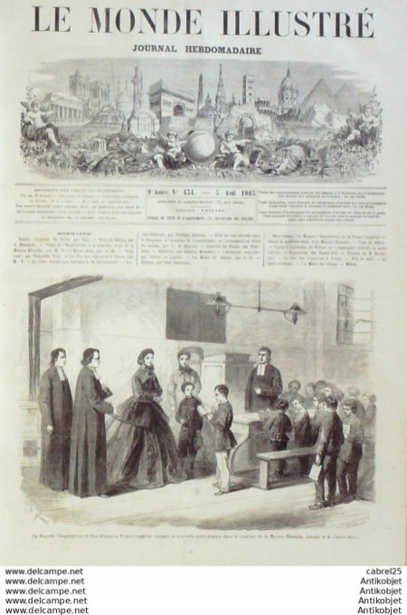 Le Monde illustré 1865 n°434 Suisse Vevey Mexique Yucatan Suisse Vevey Turquie Constantinople