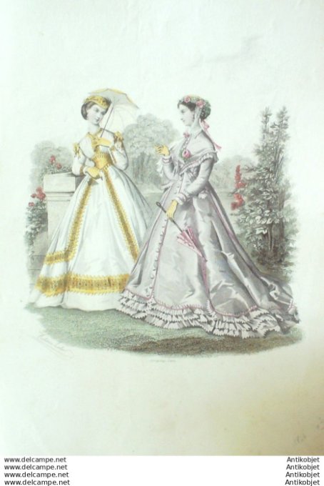 Gravure Mode illustree 1866 # 03 (Old Fashion plate)