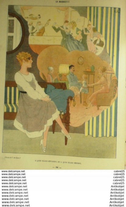 La Baionnette 1918 # 136 (Filles D'aujourd'hui) Fournier Gastyne Guyon Sat Sauvage Chaps