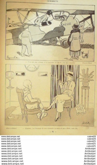 La Baionnette 1918 # 136 (Filles D'aujourd'hui) Fournier Gastyne Guyon Sat Sauvage Chaps