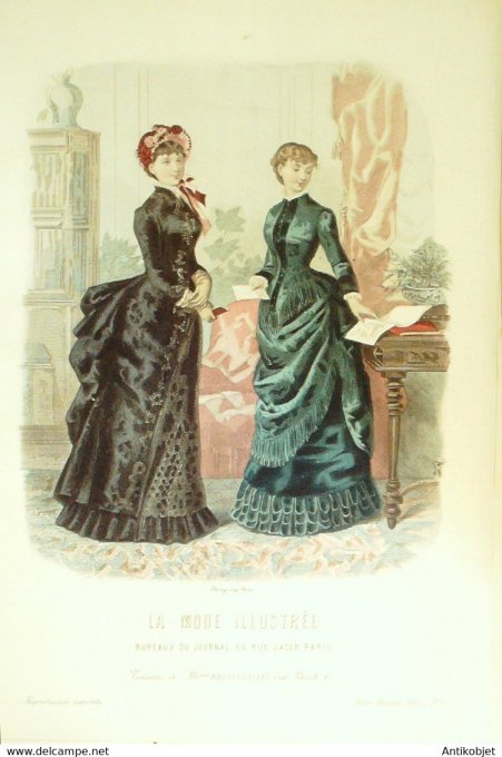 Gravure de mode La Mode illustrée 1883 n°09 (Maison Bréant-Castel)