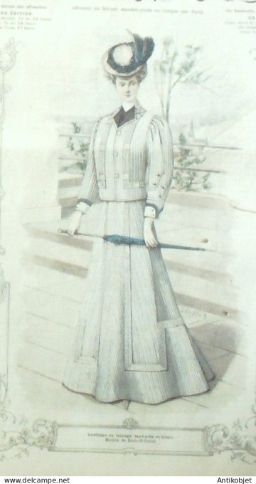 La Mode illustrée journal 1906 n° 38 Costume en lainage