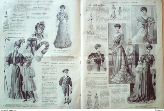 La Mode illustrée journal 1906 n° 38 Costume en lainage