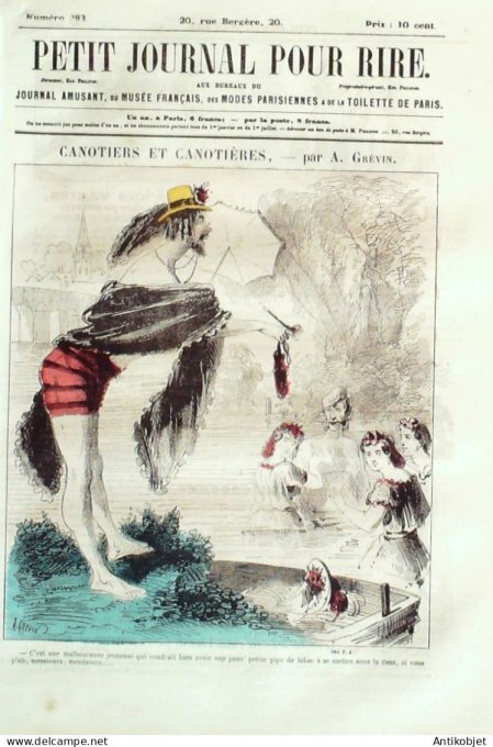 Petit journal pour Rire 1862 # 383 Les Canotiers de Paris Riou