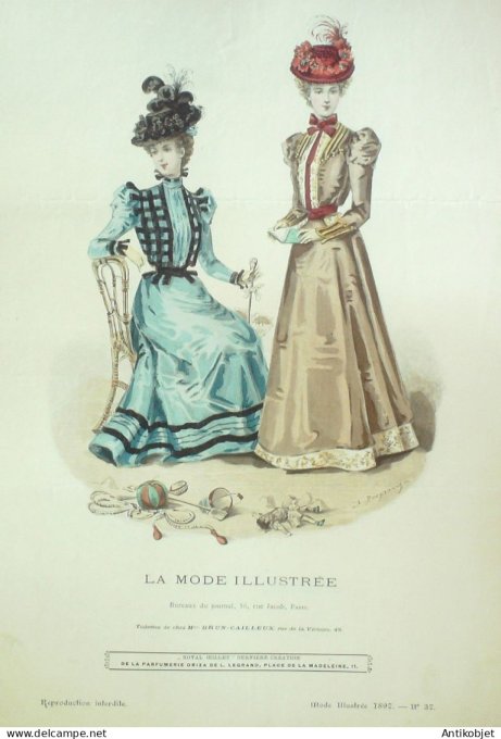 Gravure Mode illustree 1897 # 37 (Old Fashion plate) RARE