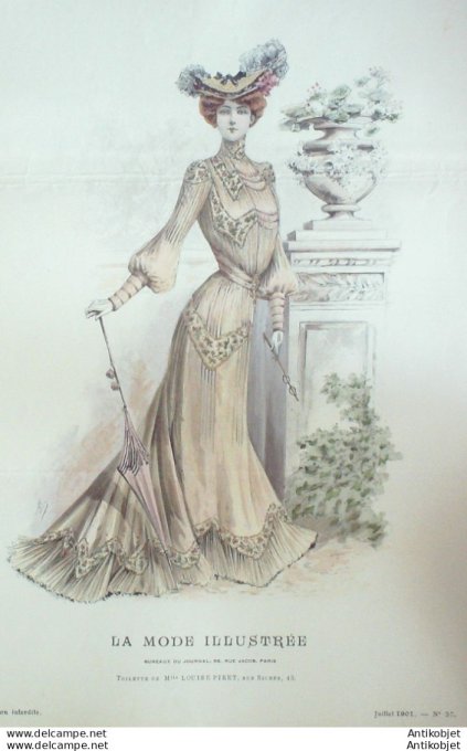 Gravure Mode illustree 1901 # 27 (Old Fashion plate) rare