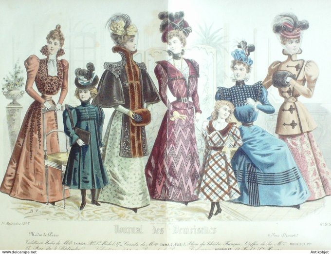 Gravure Mode J.Demoiselles 1897 # 5153 (Old Fashion plate)