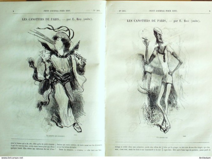 Petit journal pour Rire 1862 # 383 Les Canotiers de Paris Riou