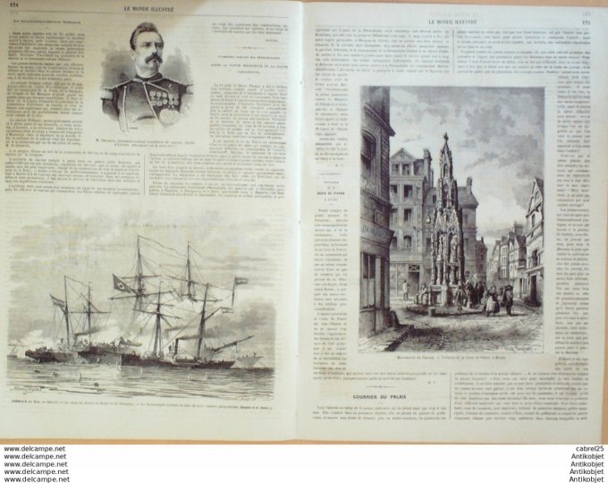 Le Monde illustré 1865 n°436 St Denis (93) Espagne St Sebastien Cherbourg (50) Brest (29) Rouen (76)