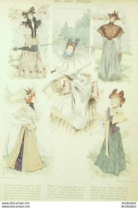 La Mode pratique 1894 # 35 Robes de soie, serge lainage tissu