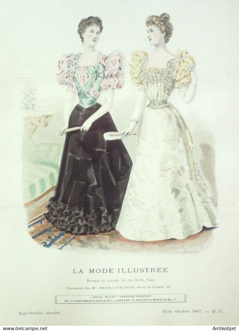 Gravure Mode illustree 1897 # 11 (Old Fashion plate) RARE