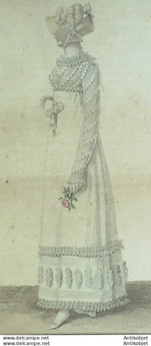 Gravure de mode Costume Parisien 1811 n°1168 Canezou de tulle à manches