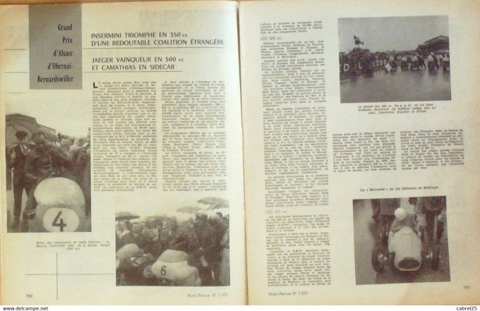 Moto Revue 1960 n° 1500 GP Alsace 250 Adler Triumph T120 Karting 650cc Russe