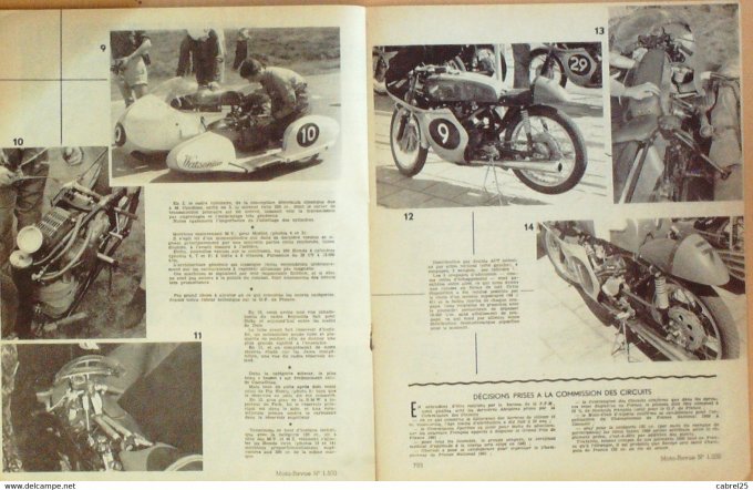 Moto Revue 1960 n° 1500 GP Alsace 250 Adler Triumph T120 Karting 650cc Russe