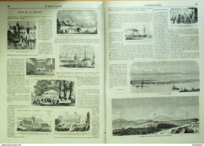 Le Monde illustré 1860 n°164 Italie Turin Syracuse Palerme Quartier Latin