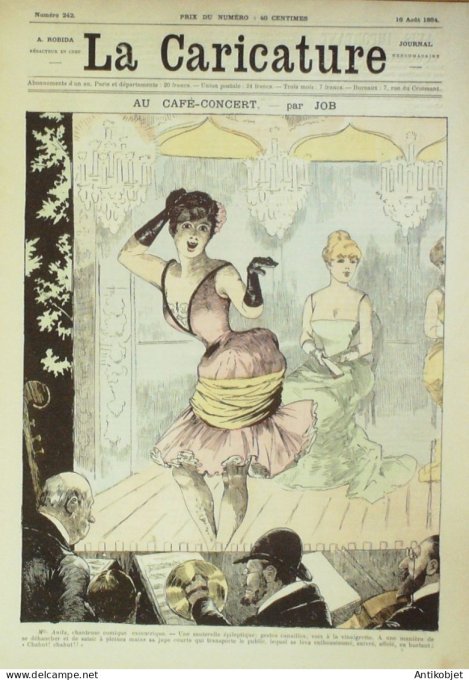 La Caricature 1884 #242 Café-Concert Job Vacances Sorel Le Royer par Luque Trock