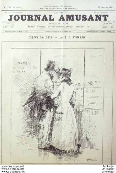 Le Journal Amusant 1891 # 1793 Theatre Vaudeville Mme Mongodin par M BLum et Toche par Stop Sur la g