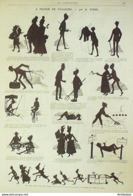 La Caricature 1884 #242 Café-Concert Job Vacances Sorel Le Royer par Luque Trock