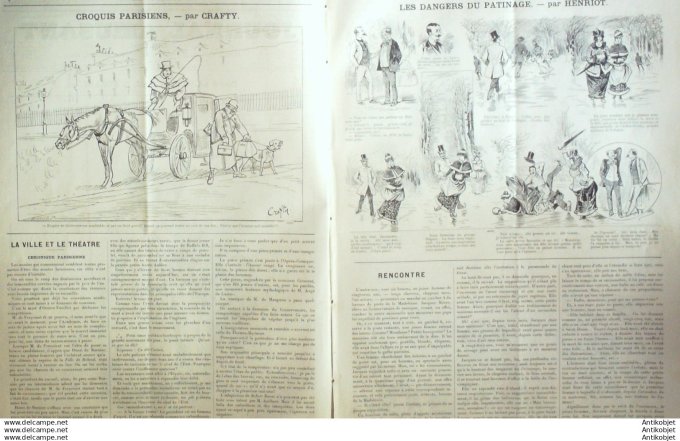 Le Journal Amusant 1891 # 1793 Theatre Vaudeville Mme Mongodin par M BLum et Toche par Stop Sur la g