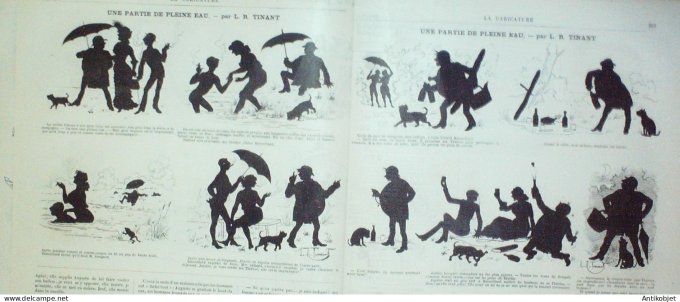 La Caricature 1882 #137 Voyage d'un reporter dans l'Amérique du Sud Clérice Loys Tinant