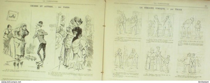 La Caricature 1884 #242 Café-Concert Job Vacances Sorel Le Royer par Luque Trock