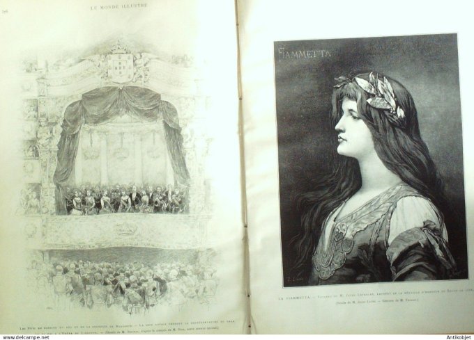 Le Monde illustré 1886 n°1524 Portugal Lisbonne duchesse de Bragance