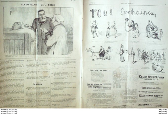 Le Journal Amusant 1891 # 1793 Theatre Vaudeville Mme Mongodin par M BLum et Toche par Stop Sur la g