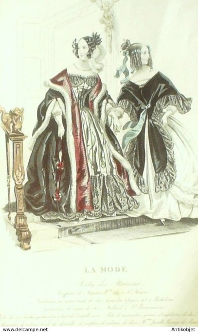 Gravure La mode 1837 # 577 (aquarelle old Fashion plate)