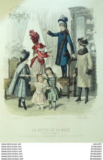 Gravure Mode La Gazette 1889 # 04 (Old Fashion plate)
