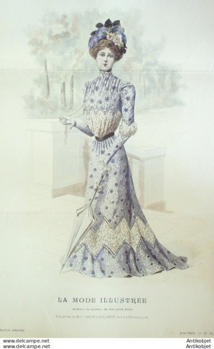 Gravure Mode illustree 1901 # 22 (Old Fashion plate) rare