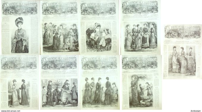 Mode illustree  1880 Lot de 9 journaux