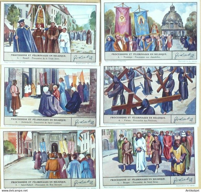 Chromo Liebig Sang 1341 Belgique Processions & pelerinages (1936)