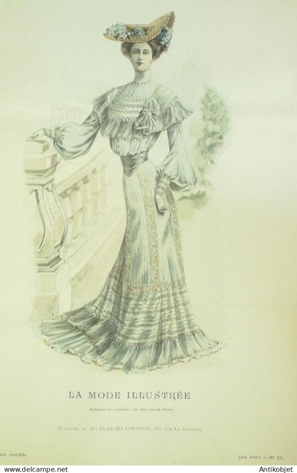 Gravure Mode illustree 1903 # 23 (Old Fashion plate) RARE