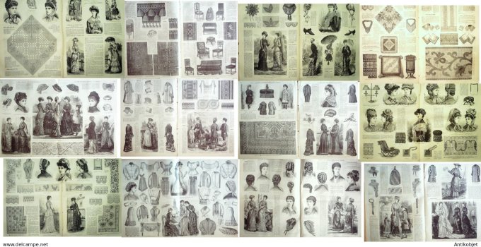 Mode illustree  1880 Lot de 9 journaux